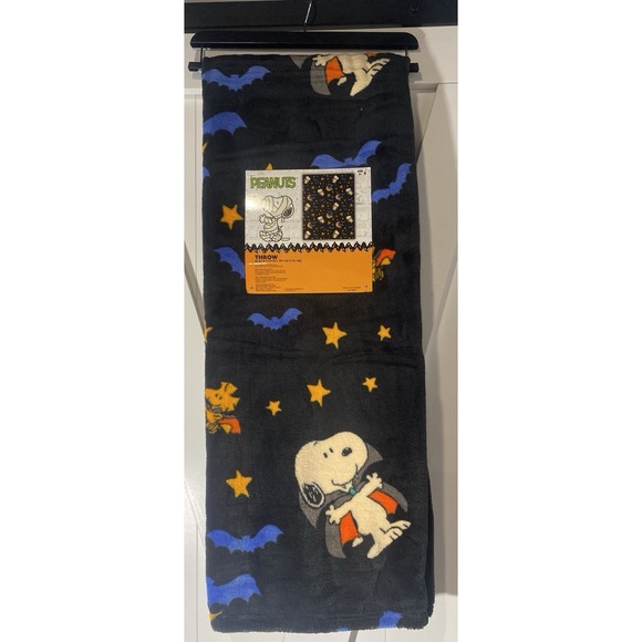 Berkshire Blanket Other - Peanuts Halloween Snoopy Vampire Bats Black Plush Fleece Throw Blanket  46 x 60